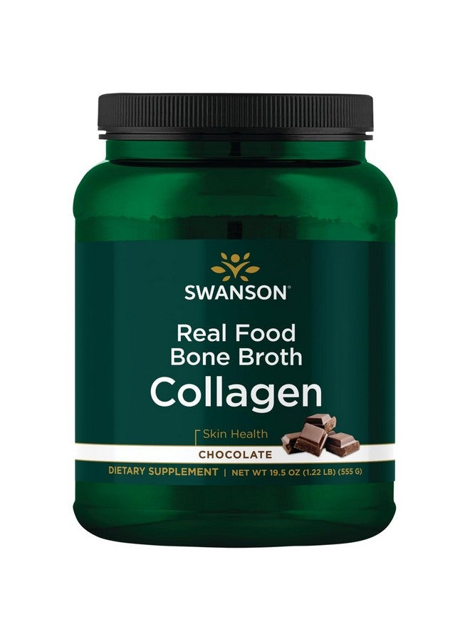Swanson Real Food Bone Broth Collagen - Chocolate 19.5 oz Pwdr - Image 1