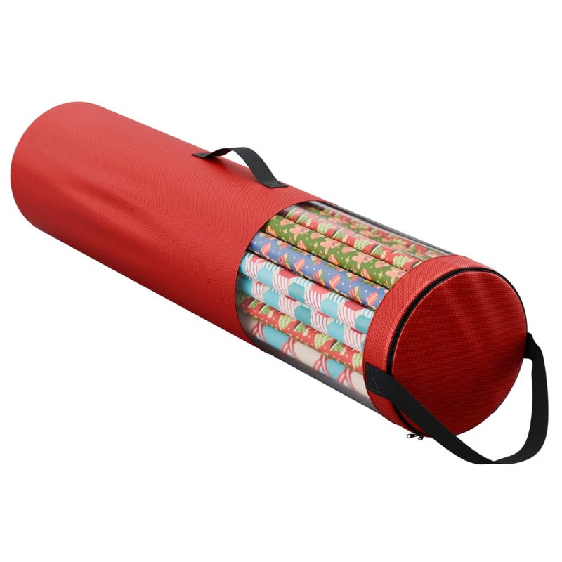 Primode Wrapping Paper Storage Bag | Wrapping Paper Organizer Under Bed for Storing Multiple Rolls of Gift Wrap, 42â€ Length Container Constructed of Durable 600D Oxford Material (Red) - Image 1