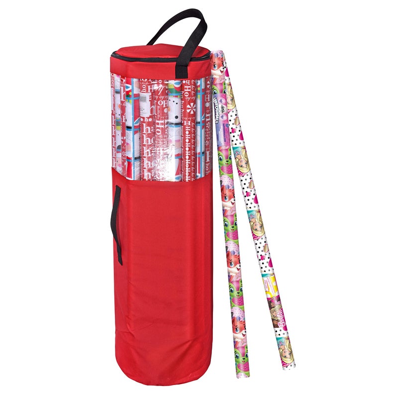 Primode Wrapping Paper Storage Bag | Wrapping Paper Organizer Under Bed for Storing Multiple Rolls of Gift Wrap, 42â€ Length Container Constructed of Durable 600D Oxford Material (Red) - Image 2