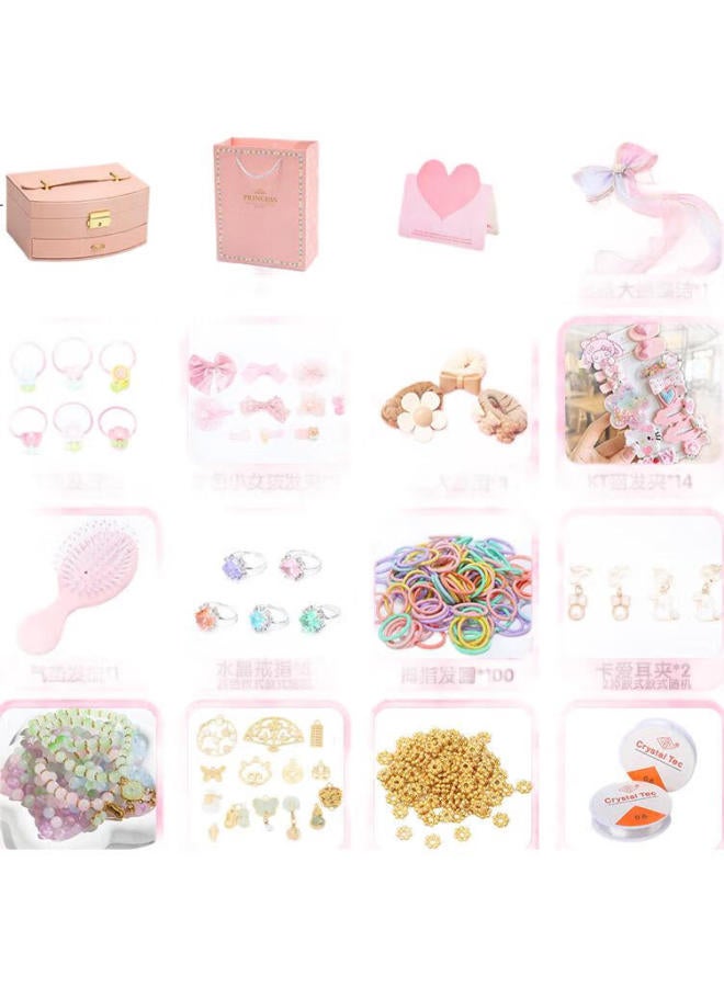 Eaglestone New Year Gift Children'S Pretend Play Jewelry Box Girls Birthday Gift 7-14 Years Diy Beaded Hair Accessories Gift Box - Image 3