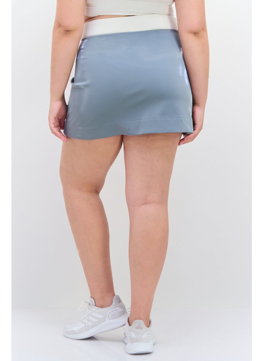 adidas Originals Women Sportswear Fit Brand Logo Outdoor Skirt, Grey  - Image 3