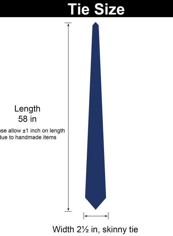 BELLUNO Men's Skinny Ties, Cotton Linen Blend 2.5 inch Solid Neckties, 68 Rust, M - Image 5