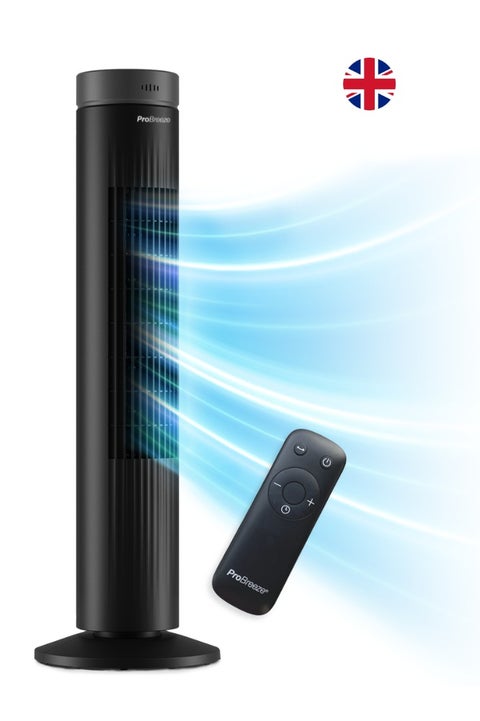 مروحة عمودية مقاس 30 انش ، مع جهاز تحكم عن بعد، مؤقت موفر للطاقة لمدة 7 ساعات، 3 أوضاع ، مروحه بدون شفرات قابلة للتعديل الارتفاع لغرفة النوم والمنزل