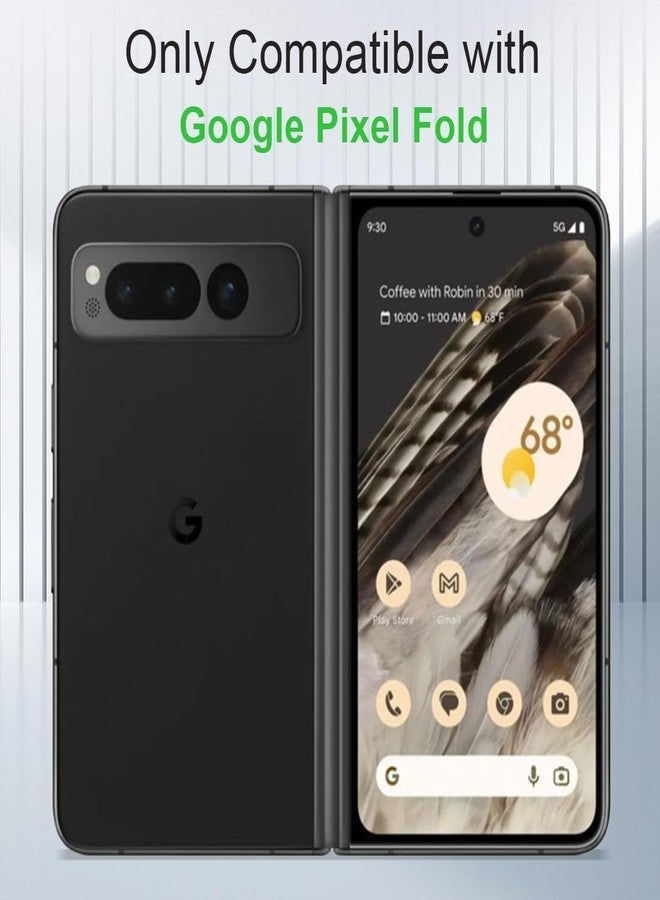 كيزي هوم جراب KEZiHOME لهاتف Google Pixel Fold، مصنوع من الجلد الطبيعي [حجب RFID]، جراب محفظة مع فتحات للبطاقات، مسند قابل للطي، غطاء حماية متين لهاتف Pixel Fold، أسود - Image 2