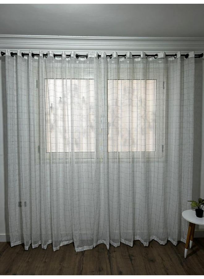 Cartela Curtains - Sheers Curtains Linen -code 124-Color 7 (1 Panel )  Grommet - Image 1