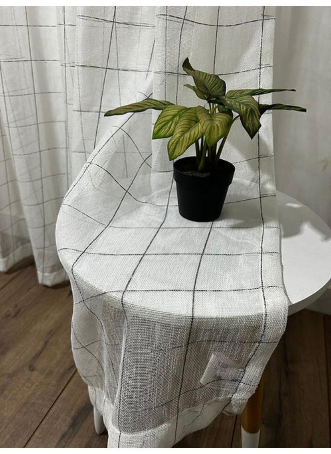 Cartela Curtains - Sheers Curtains Linen -code 124-Color 7 (1 Panel )  Grommet - Image 1