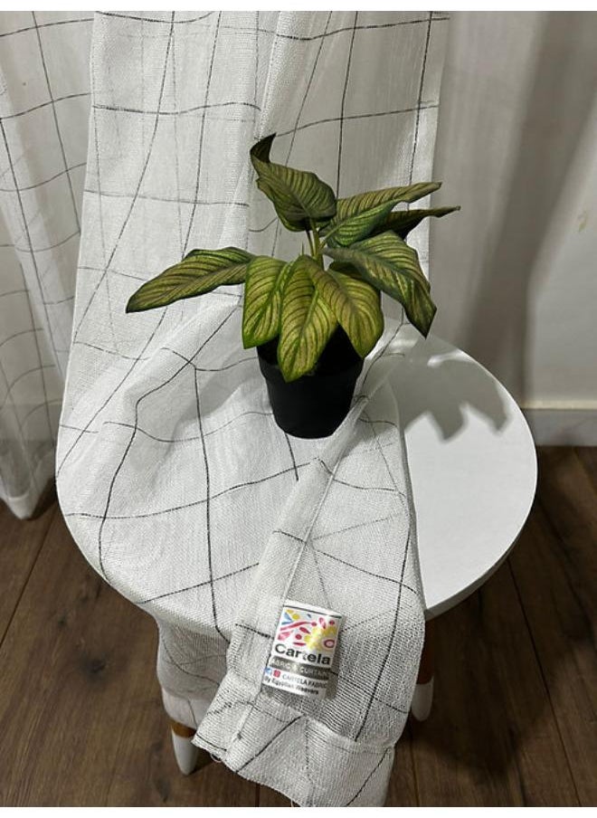 Cartela Curtains - Sheers Curtains Linen -code 124-Color 7 (1 Panel )  Grommet - Image 1