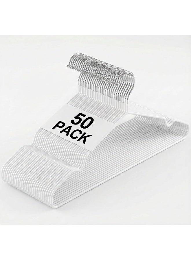 ZAYVA 50-Piece Non-Slip Hanger Set, Heavy Duty & Space Saving for Clothes - White - Image 1