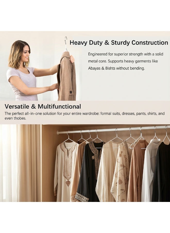 ZAYVA 50-Piece Non-Slip Hanger Set, Heavy Duty & Space Saving for Clothes - White - Image 2