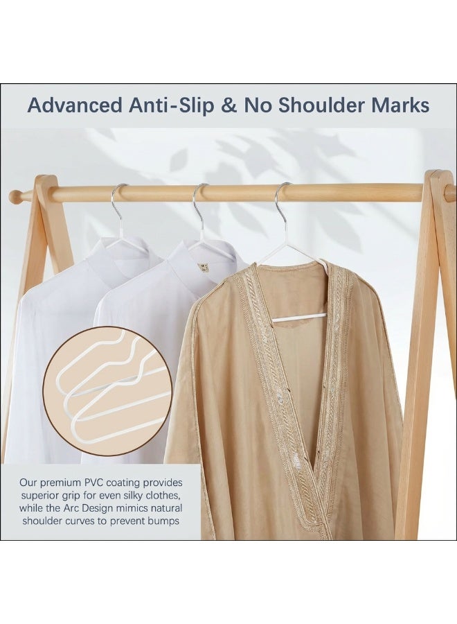 ZAYVA 50-Piece Non-Slip Hanger Set, Heavy Duty & Space Saving for Clothes - White - Image 3