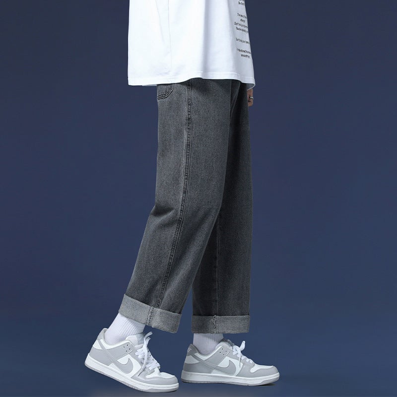 Mens Loose Straight Jeans Casual Trendy Spring Autumn Pants  - Image 4
