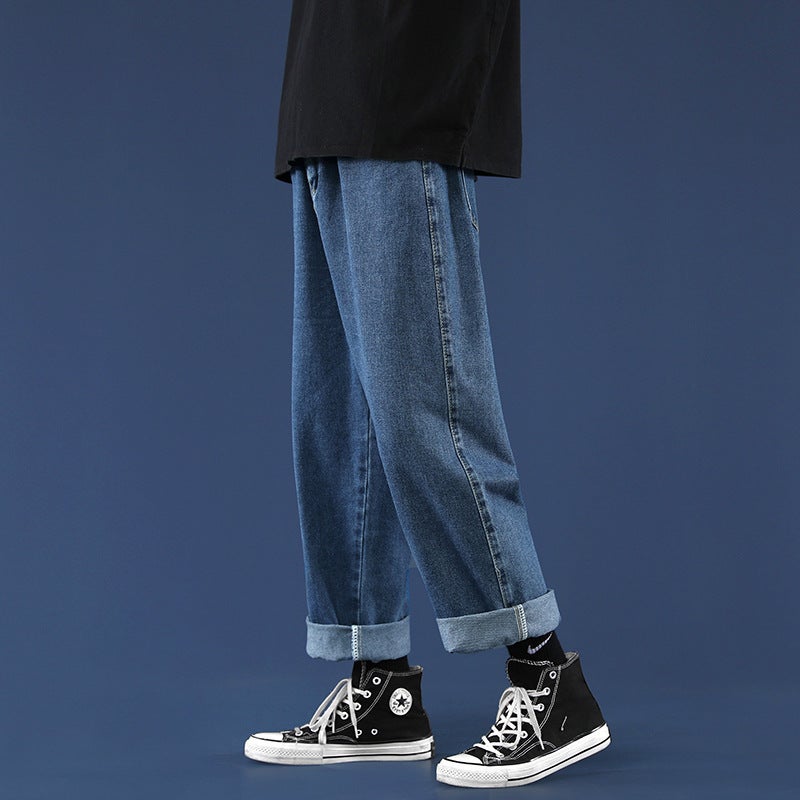 Mens Loose Straight Jeans Casual Trendy Spring Autumn Pants  - Image 2