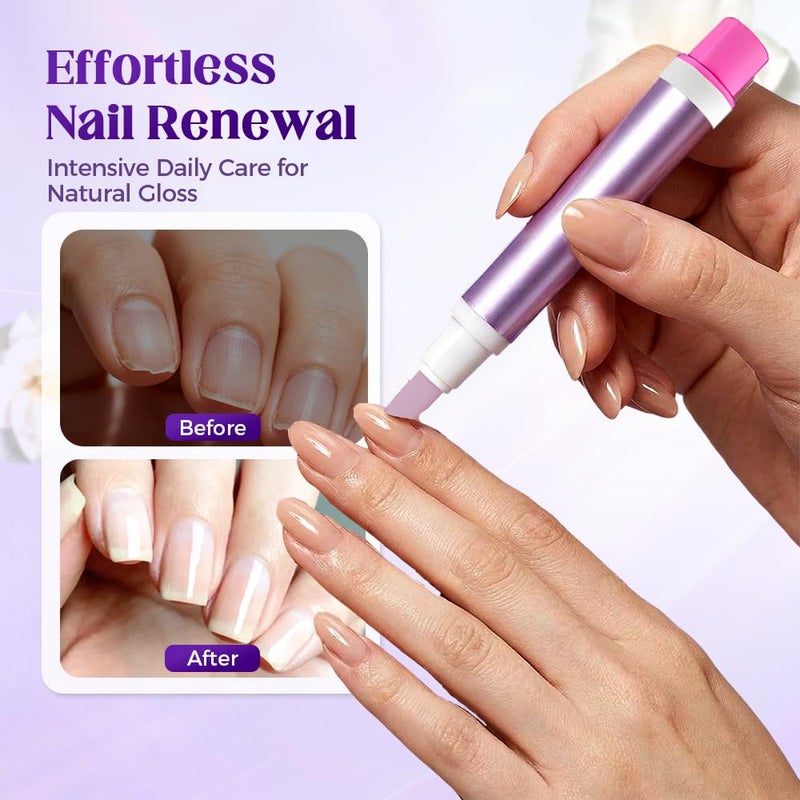 2 Packs 2-in-1 Cuticle Oil Pusher Pen, 2026 New Ceramic Cuticle Pusher & Oil Pen, Nail Care Pen for Hangnails, Dry & Damaged Nails, Moisturize Strengthen Brighten Nails Care (Purple+Pink) - Image 4