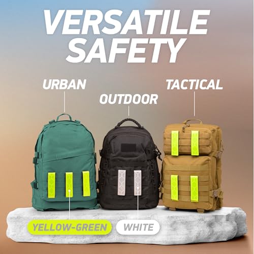 Byllstore Reflective Backpack Bands | High-Visibility Orafol Reflectors | Hook-and-Loop Closure | 1.5″ x 5″ | White (2-Pack) - Image 3