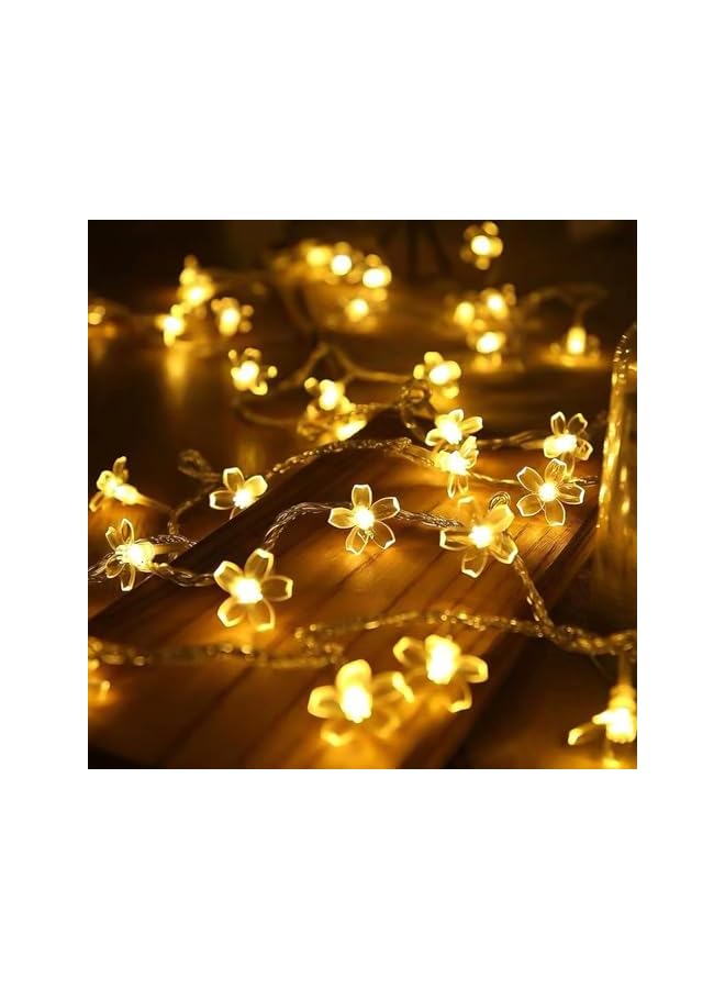 The Bros Cherry Blossom Flower Fairy Lights, Diwali Lights - 40 LED Battery Operated String Lights for Indoor/Outdoor Use, Waterproof Decor for Wedding, Garden, Bedroom, and More (6m, 40 Lights) - Image 2