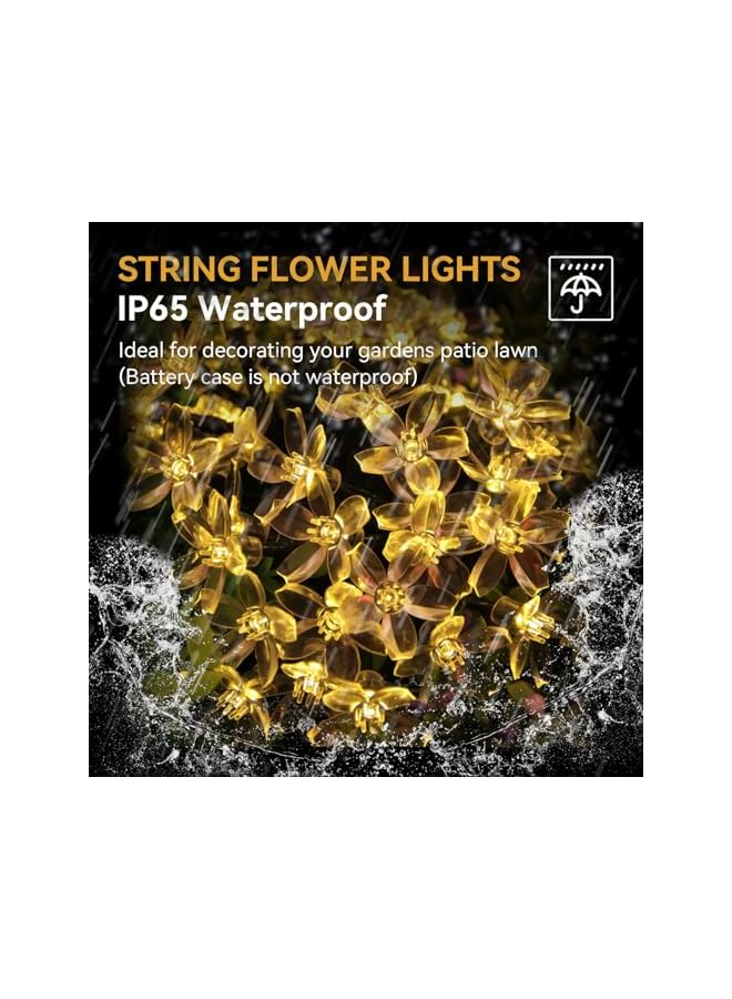 The Bros Cherry Blossom Flower Fairy Lights, Diwali Lights - 40 LED Battery Operated String Lights for Indoor/Outdoor Use, Waterproof Decor for Wedding, Garden, Bedroom, and More (6m, 40 Lights) - Image 5