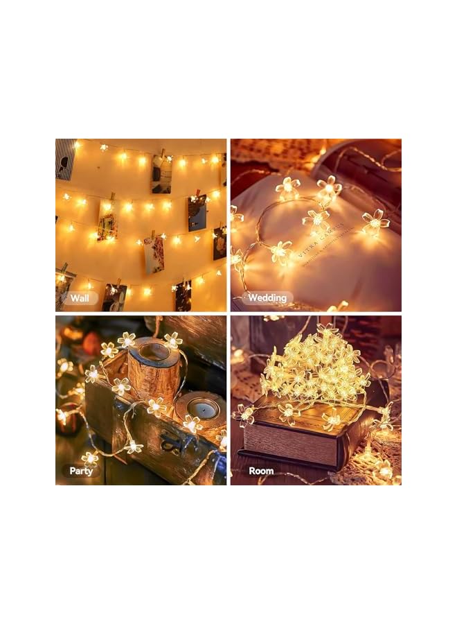 The Bros Cherry Blossom Flower Fairy Lights, Diwali Lights - 40 LED Battery Operated String Lights for Indoor/Outdoor Use, Waterproof Decor for Wedding, Garden, Bedroom, and More (6m, 40 Lights) - Image 3