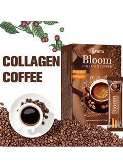 NAVETA Bloom Collagen Coffee 100% Organic and Glutathione, Diet Coffee Slimming Coffee Gluta Collagen Detox Premium with Collagen Coffee (5g*12bags)  - Image 2