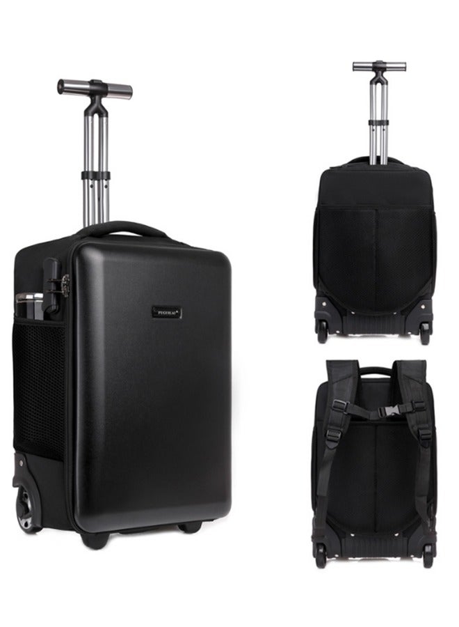 حقيبة ظهر بعجلات مقاس 19 بوصة للسفر والكمبيوتر المحمول الاحترافي وحقيبة سفر للأعمال للجنسين وحقيبة سفر خفيفة الوزن وحقيبة مدرسية بعجلات لطلاب الكلية - Image 1