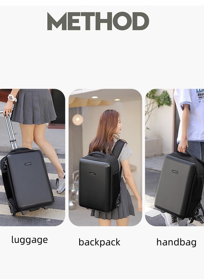 حقيبة ظهر بعجلات مقاس 19 بوصة للسفر والكمبيوتر المحمول الاحترافي وحقيبة سفر للأعمال للجنسين وحقيبة سفر خفيفة الوزن وحقيبة مدرسية بعجلات لطلاب الكلية - Image 3