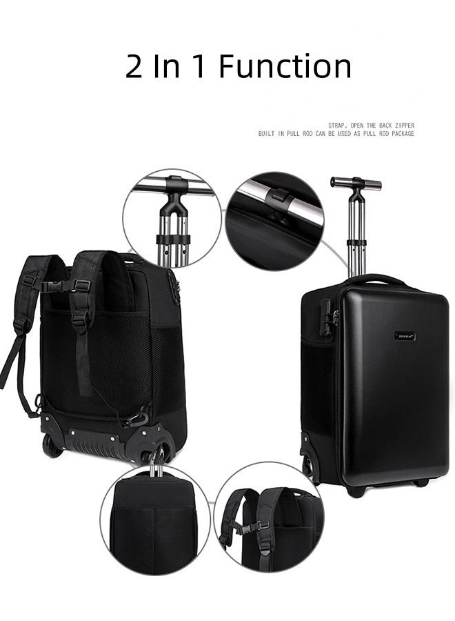 حقيبة ظهر بعجلات مقاس 19 بوصة للسفر والكمبيوتر المحمول الاحترافي وحقيبة سفر للأعمال للجنسين وحقيبة سفر خفيفة الوزن وحقيبة مدرسية بعجلات لطلاب الكلية - Image 4
