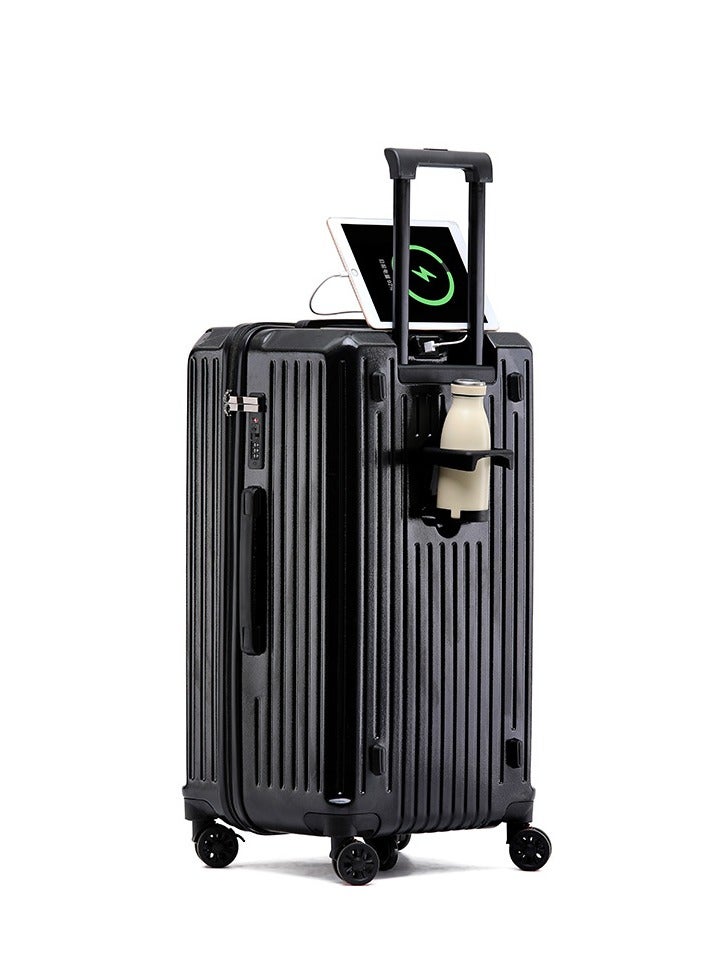 Skycare 20-34 Inch Travel Trunk Luggage with Spinner Wheels ,Cup Holder and USB Port- Lightweight PC Material, Scratch Resistant - Image 1