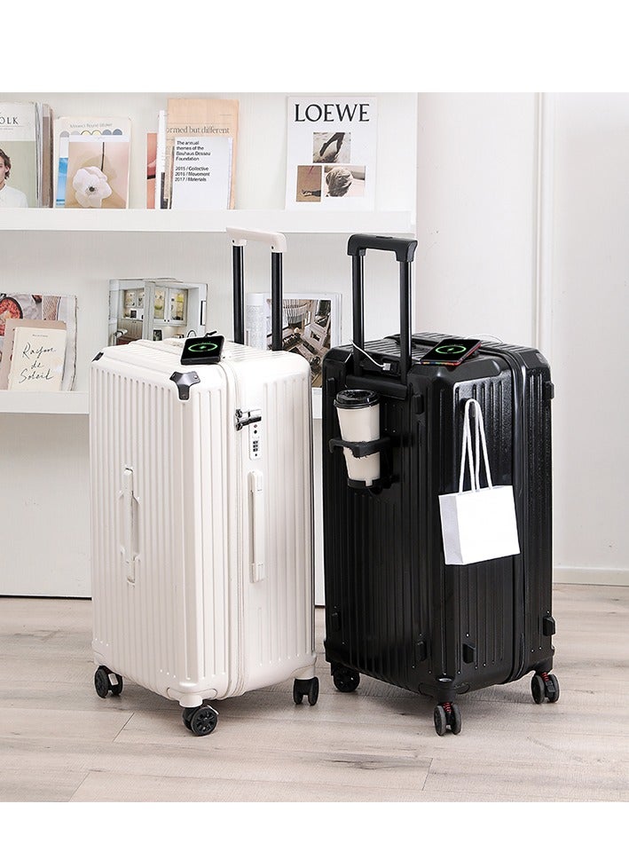 Skycare 20-34 Inch Travel Trunk Luggage with Spinner Wheels ,Cup Holder and USB Port- Lightweight PC Material, Scratch Resistant - Image 4