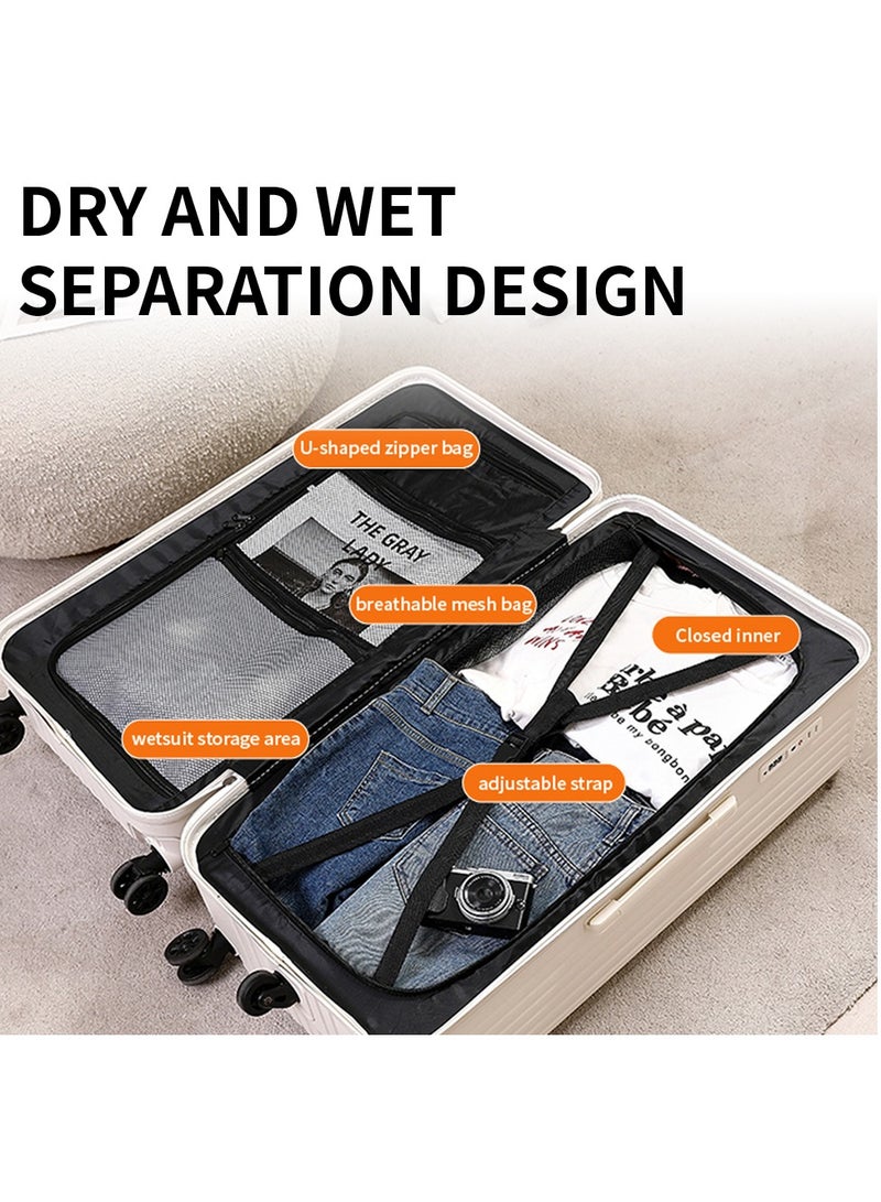 Skycare 20-34 Inch Travel Trunk Luggage with Spinner Wheels ,Cup Holder and USB Port- Lightweight PC Material, Scratch Resistant - Image 5