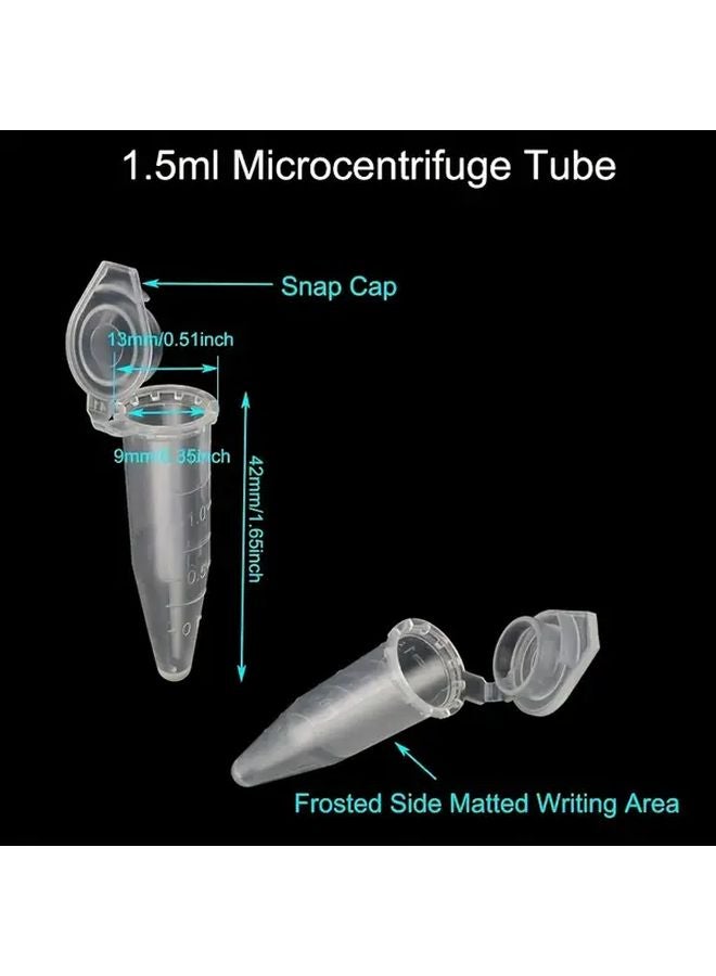 100pcs Transparent Mini Centrifuge Tubes 0 01oz 0 02oz 0 05oz High Purity Plastic Snap Caps Marked Areas Laboratory Sample Storage - Image 4