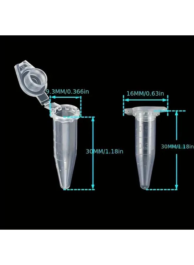 100pcs Transparent Mini Centrifuge Tubes 0 01oz 0 02oz 0 05oz High Purity Plastic Snap Caps Marked Areas Laboratory Sample Storage - Image 3