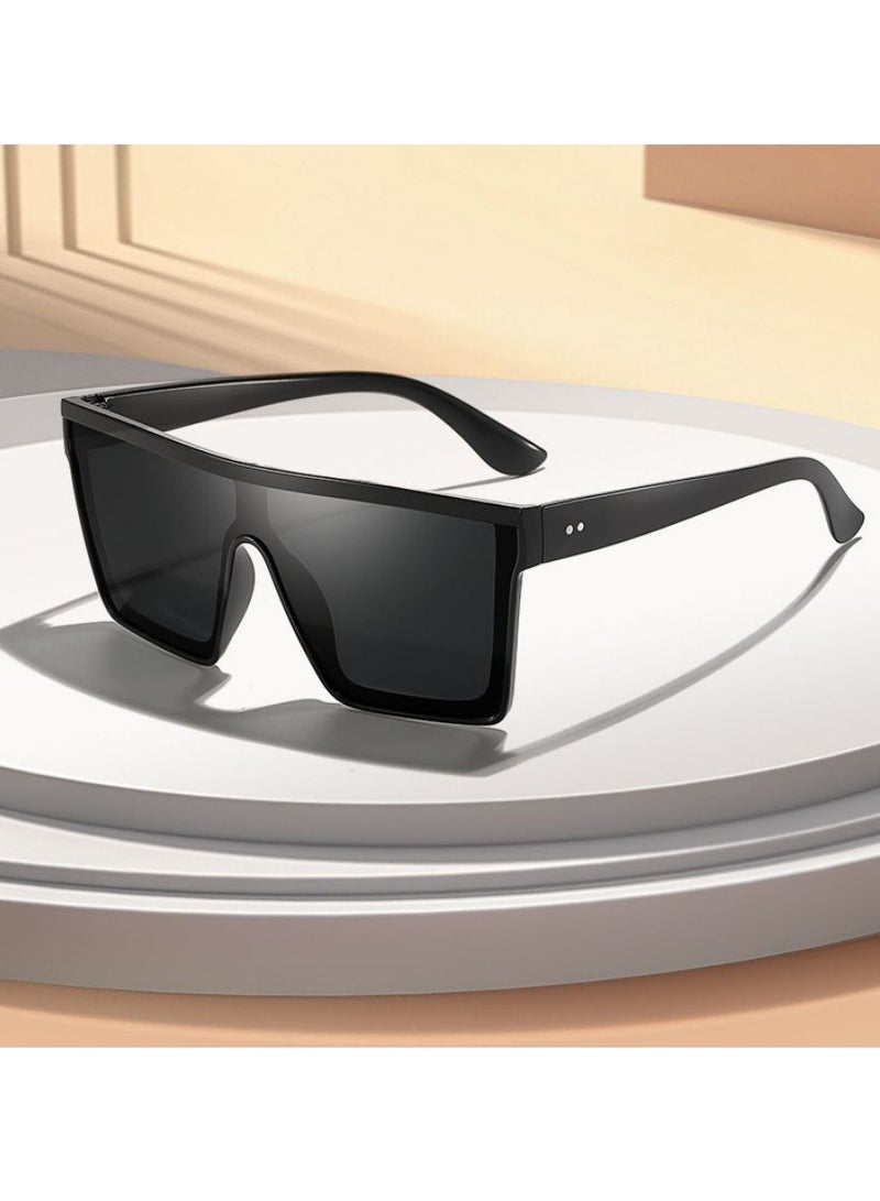 النظارات الشمسية ، النظارات الشمسية الكبيرة المربع للرجال والنساء ، 2Pcs مضاد للأشعة فوق البنفسجية ضد التعب العين كبيرة شقة العلوية العصرية قبعة الشمس بلا إطار النظارات الشمسية ، مناسبة للسفر بالسيارة - Image 5