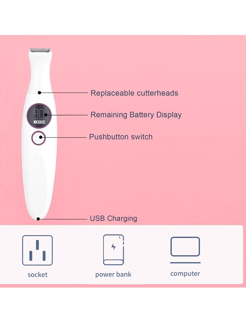 AirYoung Nose Hair Trimmer, Eyebrow Razor, Facial Hair Remover for Women, 5-in-1 Women's Razor, Electric with Digital Display, USB Charging Function, Nose Hair, Ear Hair, Eyebrow Trimmer for Women - Image 3