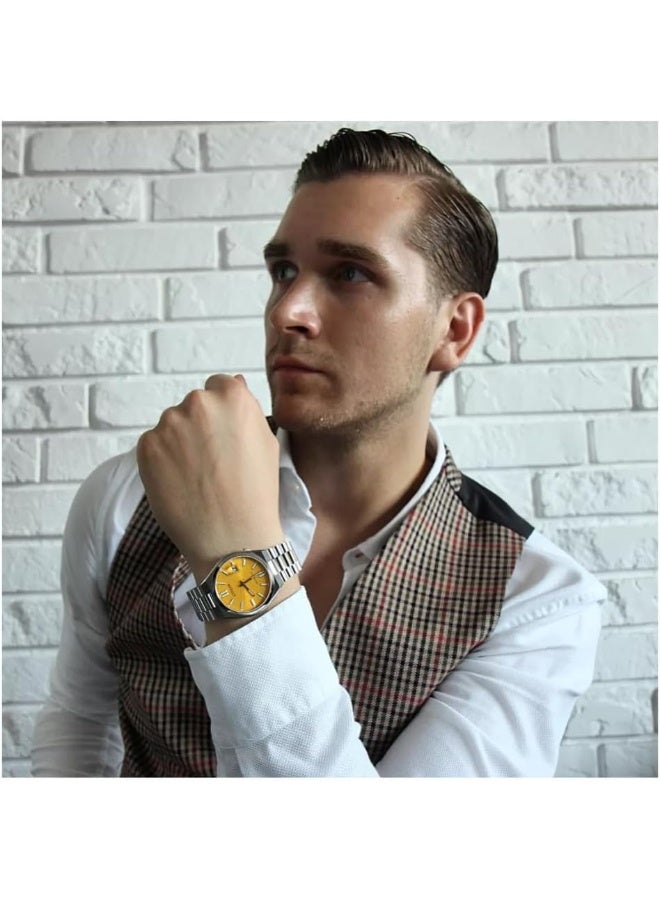 Men's Tsuyosa Automatic Yellow Dial Watch - NJ0150-81Z