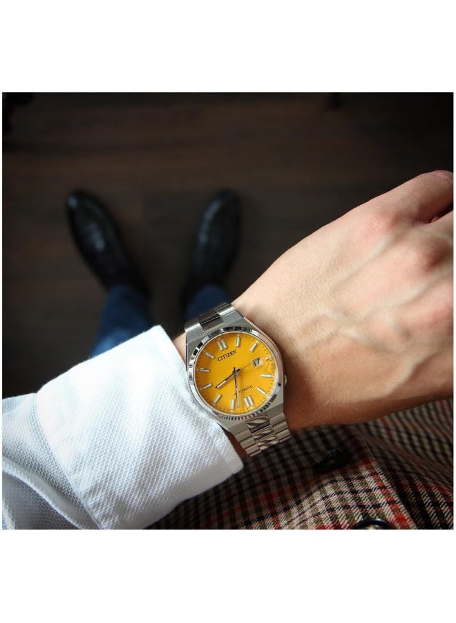 Men's Tsuyosa Automatic Yellow Dial Watch - NJ0150-81Z