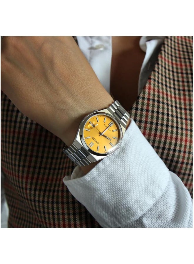 Men's Tsuyosa Automatic Yellow Dial Watch - NJ0150-81Z