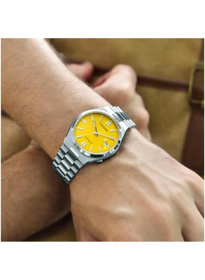 سيتيزن ساعة تسويوسا أوتوماتيكية للرجال بمينا أصفر - NJ0150-81Z - Image 5