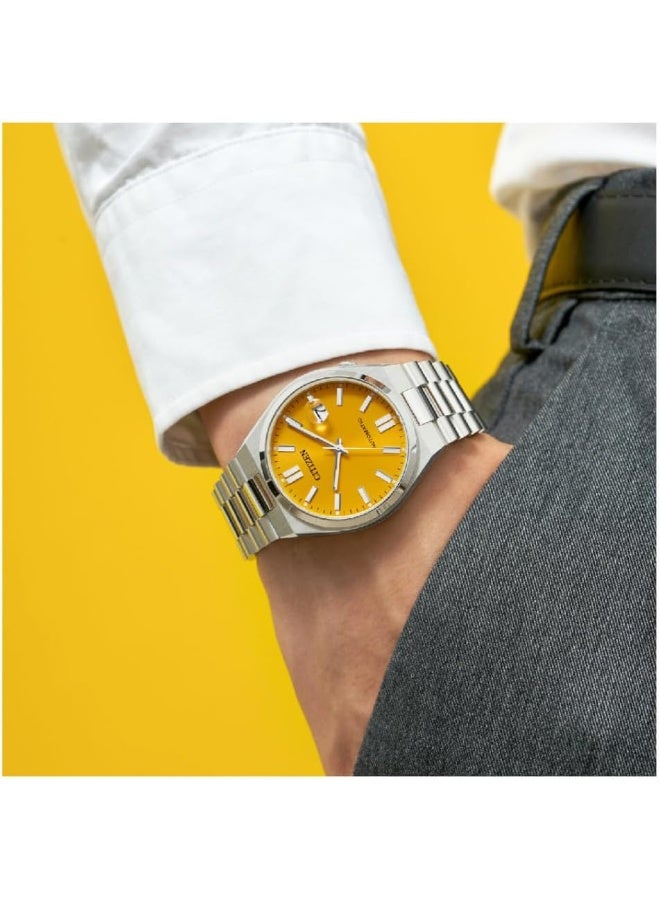 سيتيزن ساعة تسويوسا أوتوماتيكية للرجال بمينا أصفر - NJ0150-81Z - Image 3