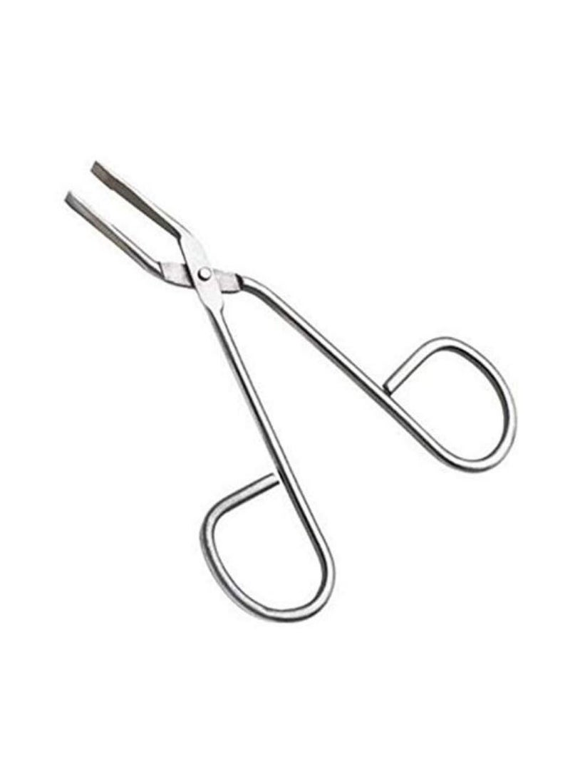 Happyupcity - Stainless Steel Professional Eyebrow Tweezers with Scissor Handle Straight Tweezers Tip Personal Daily Beauty Care Tools Trimming Nose Hair Plucker Clip Nipper - Image 1