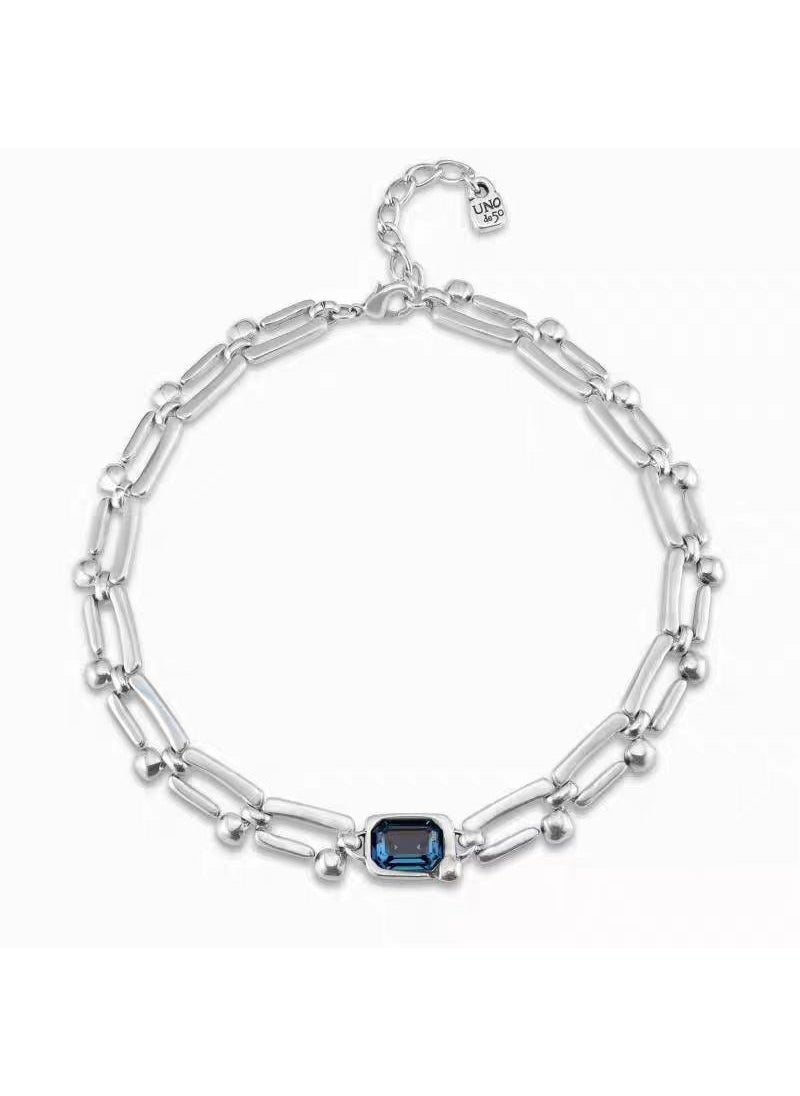 Generic Unode50 Spanish Crystal Necklace Bracelet Nail Artisanal Crafts Trendy European American Cross-border E-commerce Jewelry Necklace-Silver 