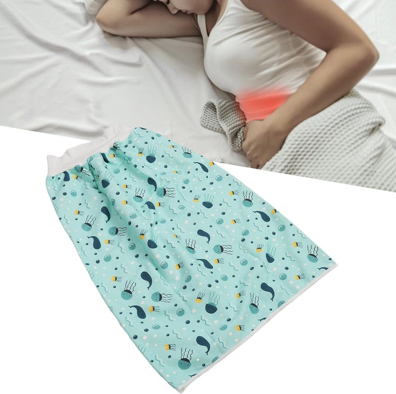 كلاراكو تنورة حفاضات للكبار، وسادة قماش قطنية قابلة للغسل ومقاومة للتسرب لكبار السن، مع خصر مرن، مرتبة سلس البول للنوم الليلي واستخدام الحيض (كبير) - Image 3