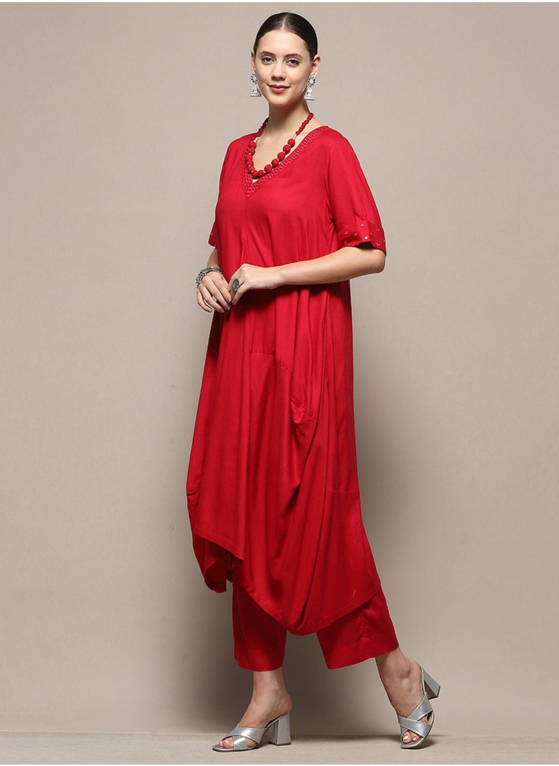 Biba 2 Pc Embellished Kurti & Dhoti Set  - Image 4