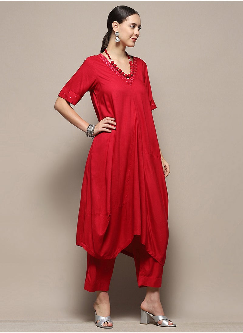 Biba 2 Pc Embellished Kurti & Dhoti Set  - Image 3