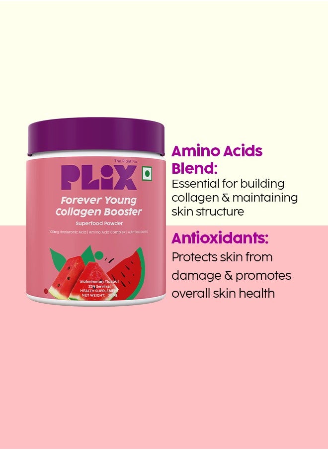 PLIX THE PLANT FIX - Plant-based Collagen Powder With Hyaluronic Acid For Radiant Skin- Watermelon Flavor, 600g- 75 Servings - Pack Of 3 - Image 1