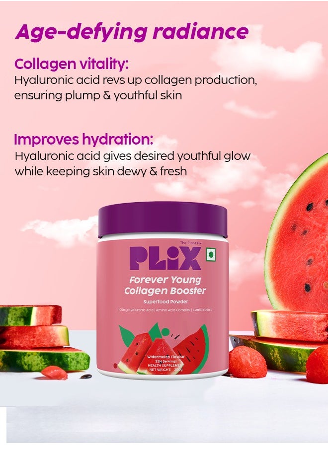 PLIX THE PLANT FIX - Plant-based Collagen Powder With Hyaluronic Acid For Radiant Skin- Watermelon Flavor, 600g- 75 Servings - Pack Of 3 - Image 1
