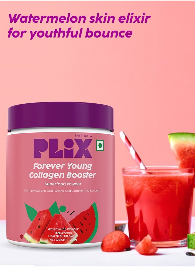 PLIX THE PLANT FIX - Plant-based Collagen Powder With Hyaluronic Acid For Radiant Skin- Watermelon Flavor, 600g- 75 Servings - Pack Of 3 - Image 1