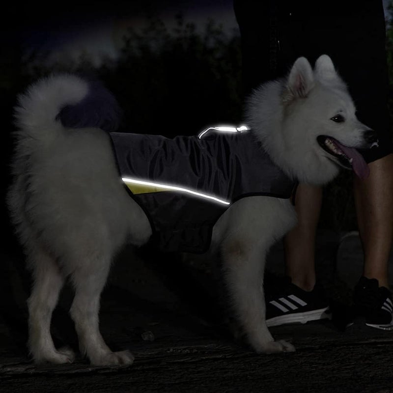 Winbate Dog Cold Weather Coat- Adjustable Dog Anxiety Jacket Keep Calming Vest Thunder Shirt with D-Ring and Training Handle for Medium Dogs，Grey - Image 5
