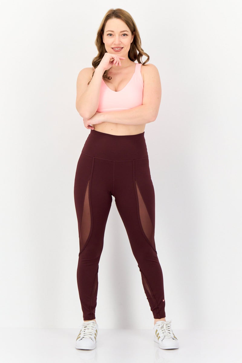 Nike Women Tight Fit 7/8th Training Leggings, Burgundy  - Image 3