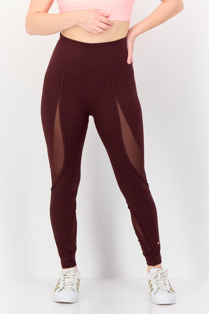 Nike Women Tight Fit 7/8th Training Leggings, Burgundy  - Image 1