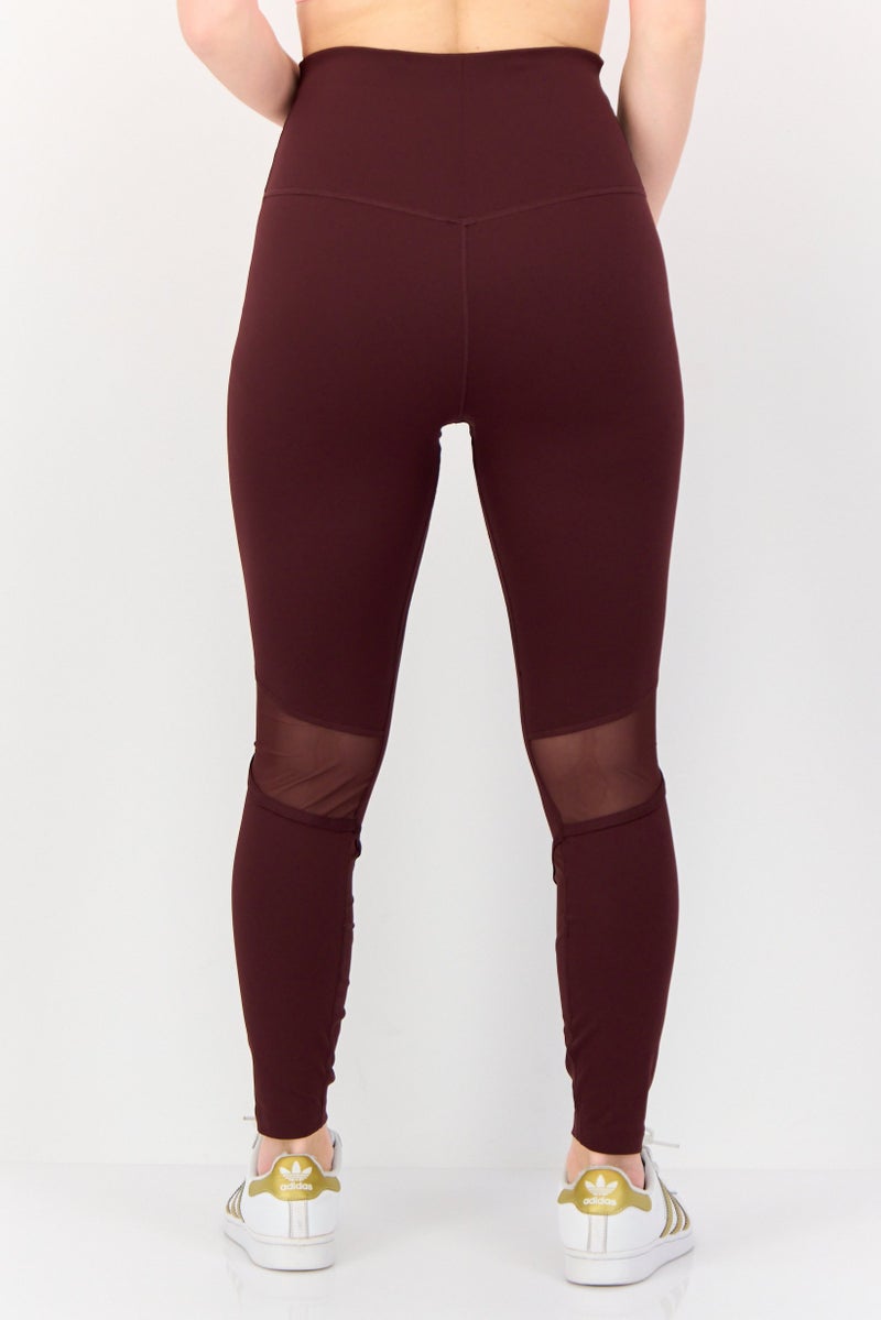 Nike Women Tight Fit 7/8th Training Leggings, Burgundy - Image 4