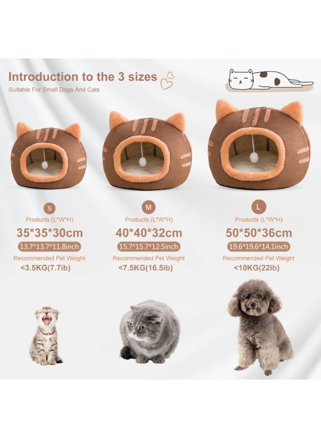 A.M Cat Bed Cat Basket for Large Cats, Washable Cat House for Cats and Dogs, Soft and Cosy Cat Cave with Removable Inner Cushion, Warm Pet Cave with Non-Slip Underside - Image 3